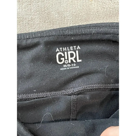 Athleta Girl Spandex Shorts SZ M 8-10 Kid Black Grey Athletic‎ Athleisure Sporty - Picture 2 of 3